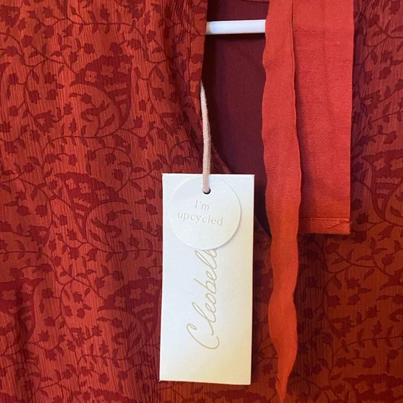 NWT XS Long Sleeve Red Cleobella Mini Dress - Picture 7 of 8